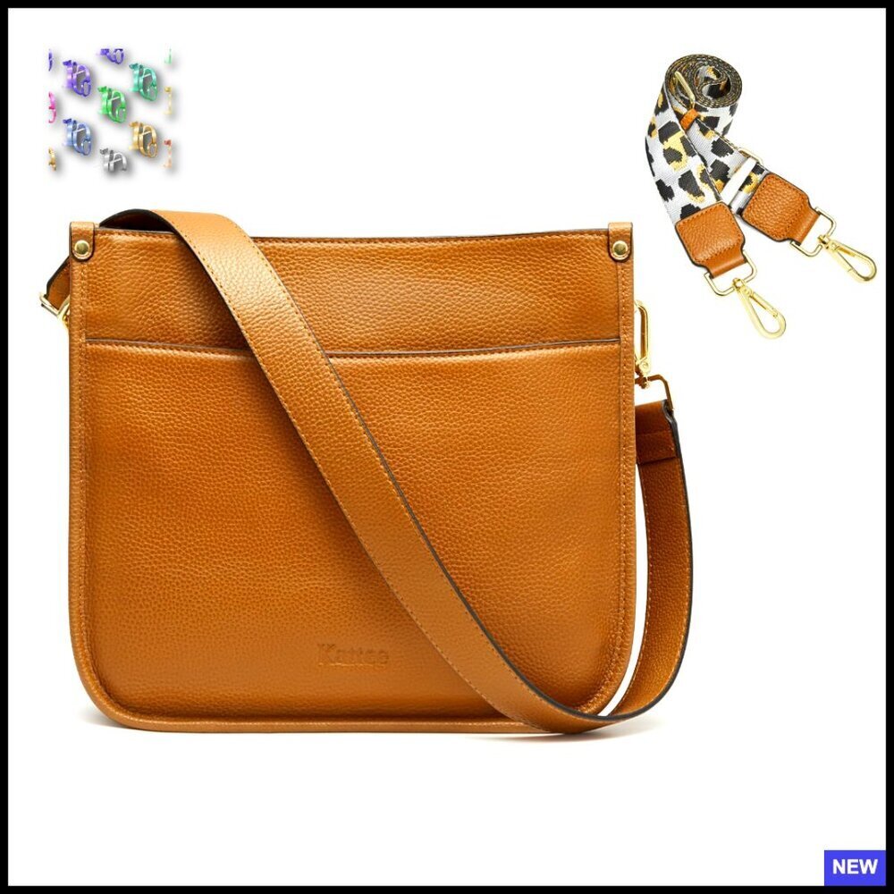 Top Grain Leather Crossbody Hobo Bag Adjustable Strap Chic Fashion Purse